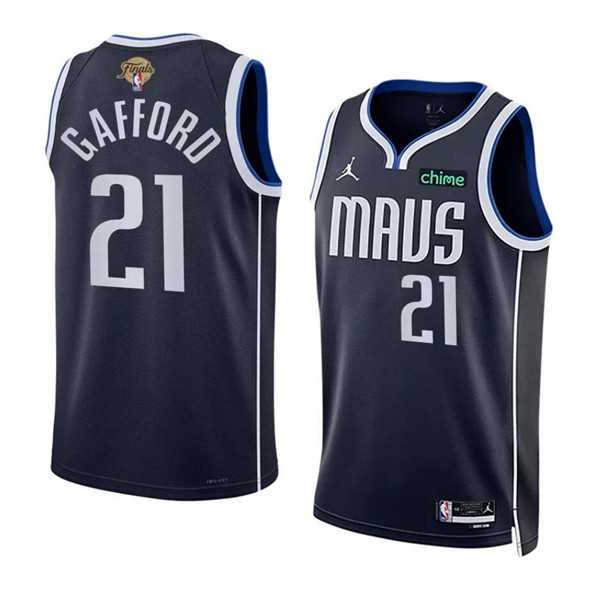 Men%27s Dallas Mavericks #21 Daniel Gafford Navy 2024 Finals Statement Edition Stitched Basketball Jersey Dzhi->dallas mavericks->NBA Jersey